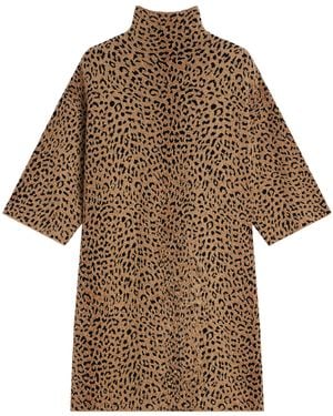 Givenchy Leopard Print High-Neck Mini Dress - Brown