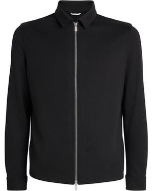 Marco Pescarolo Wool-Cashmere-Blend Zip-Up Overshirt - Black