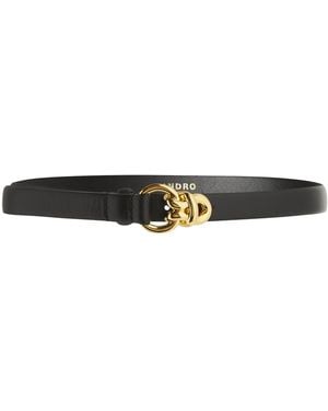 Sandro Leather Chain Buckle Belt - Black