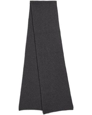 Sunspel Wool-Cashmere Waffle Scarf - Gray