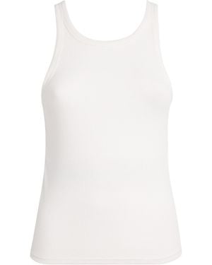 Skims Semi-Sheer Ribbed Tank Top - White