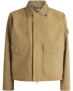 Stone Island Ghost Piece Split Leather Jacket - Natural