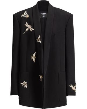 Balmain Embellished Insect Blazer - Black