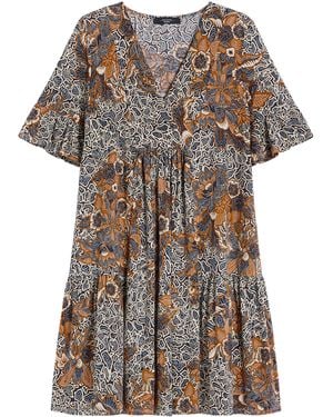 Weekend by Maxmara Cotton Printed Mini Dress - Grey