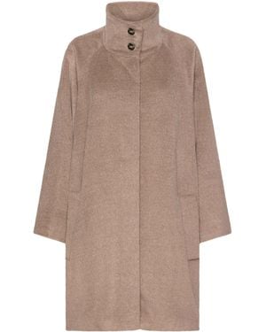 Marella Alpaca-Virgin Wool Coat - Brown