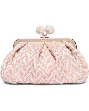 Weekend by Maxmara Woven Jacquard Pasticcino Clutch Bag - Pink