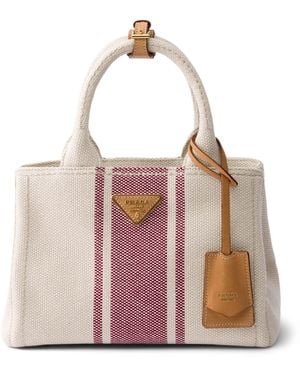 Prada Small Canvas Jardinière Top-Handle Bag - Pink