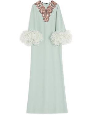 Valentino Silk Embellished Maxi Dress - Green