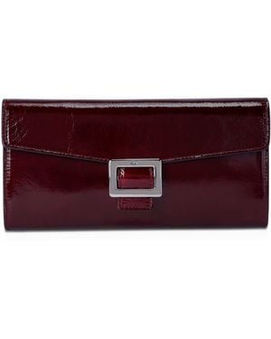 Roger Vivier Patent Leather Belle Vivier Wallet On Chain - Red