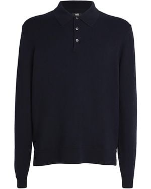 PAIGE Merino Wool-Cotton Finsbury Polo Jumper - Blue