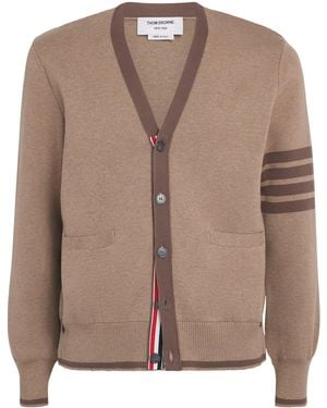 Thom Browne Cotton Milano Stitch Cardigan - Brown