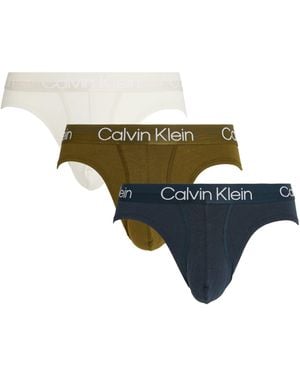 Calvin Klein Modern Structure Briefs (pack Of 3) - Blue