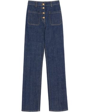 Valentino Patch Pocket High-Rise Jeans - Blue