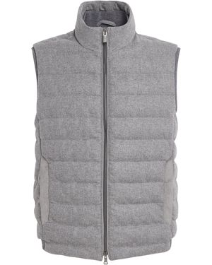Paul & Shark Wool-Cashmere Down Gilet - Gray