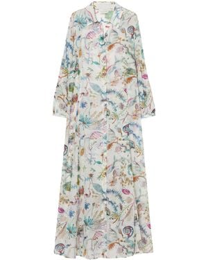 Marina Rinaldi Cotton-Silk Maxi Shirt Dress - White