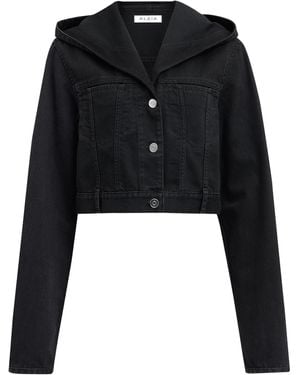 Alaïa Hooded Denim Jacket - Black