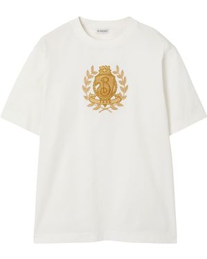 Burberry Embroidered Crest T-Shirt - Metallic