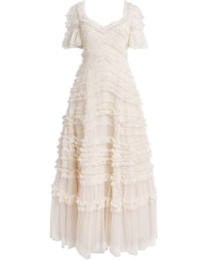 Needle & Thread Ruffle Amara Gown - White