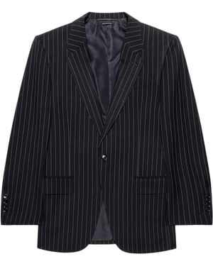 Tom Ford Virgin-Wool Pinstripe Colbert Blazer - Blue