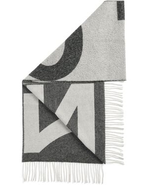 NN07 Wool-Blend Logo Scarf - Grey