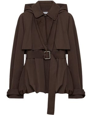 Loewe Cotton Belted Short Trench Coat - Brown