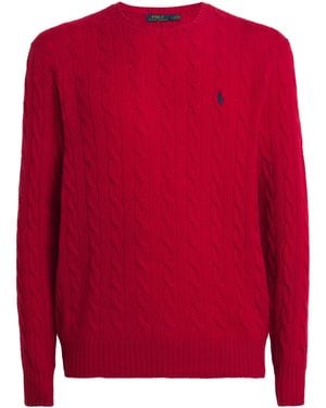 Polo Ralph Lauren Wool-Cashmere Cable-Knit Sweater - Red