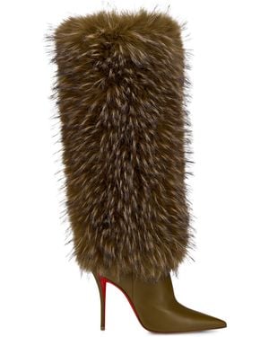 Christian Louboutin Yangzee Leather Knee-High Boots 100 - Green