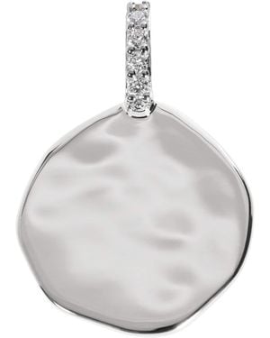 Monica Vinader Sterling And Diamond Mv Siren Coin Pendant - Metallic