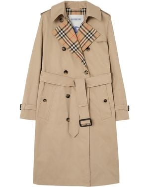 Burberry Gabardine Lakefield Trench Coat - Natural