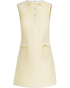 Self-Portrait Taffeta Bow Mini Dress - Natural