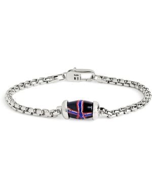 Tateossian Sterling French Cross Chain Bracelet - White