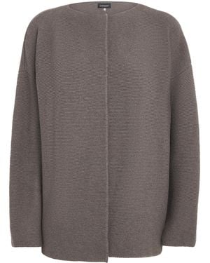 Eskandar Ripple Cashmere Open Cardigan - Gray