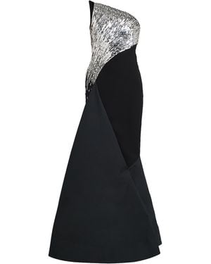 Safiyaa Crepe Embellished Tia Gown - Black