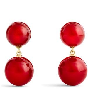 LIE STUDIO Plated And Carnelian Hannah Earrings - Red