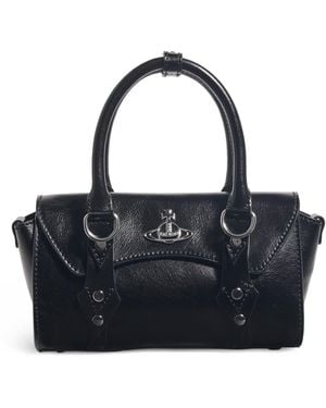 Vivienne Westwood Mini Croc-Embossed Leather Bettina Tote Bag - Black