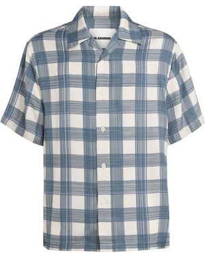 Jil Sander Short-Sleeve Check Shirt - Blue
