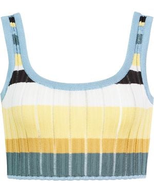 Alaïa Stripe Crop Top - Blue