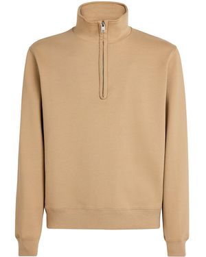 Sandro Cotton Half-Zip Sweatshirt - Natural