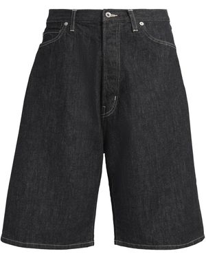 Studio Nicholson Wide-Leg Denim Shorts - Black