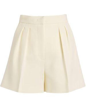 Max Mara Wool Pleated Shorts - Natural