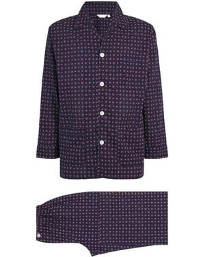 Derek Rose Cotton Printed Nelson Pyjama Set - Blue