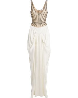 Stella McCartney Satin Crystal Maxi Dress - White