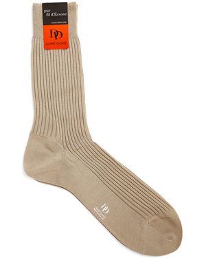 Doré Doré Cotton Rib-Knit Socks - Natural