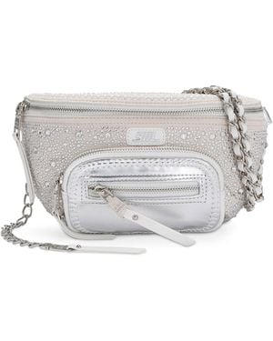 Steve Madden Metallic Rhinestone Cross-body Bag - Grey