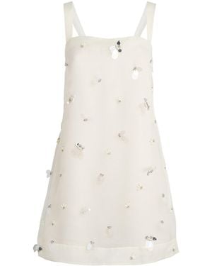 Jonathan Simkhai Embellished Organza Sumi Mini Dress - White