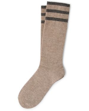 Brunello Cucinelli Cashmere-Blend Sparkling Knit Socks - Gray