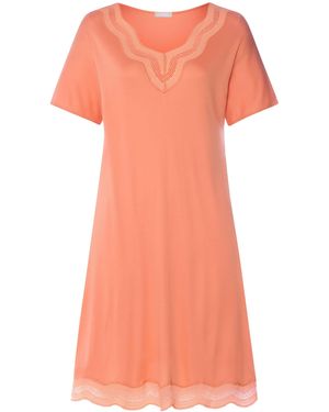 Hanro Short-Sleeve Cira Nightdress - Pink