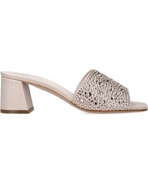 Gina Leather Embellished Florence Heeled Mules 50 - White