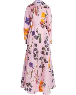 LEO LIN Silk Floral Josephine Maxi Gown - Pink