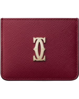 Cartier Leather C De Card Holder - Red